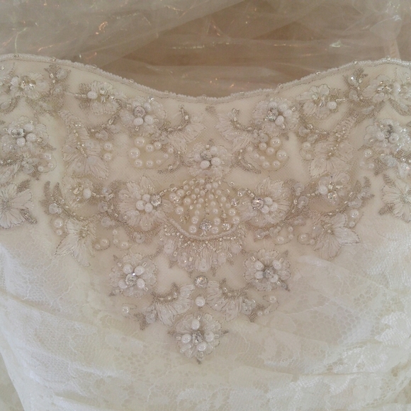 A-line Lace Wedding Dress with Side Split Detail - Picture 2 of 8
